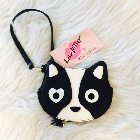 Betsey Johnson Crazy Cat Lady Card Coin Purse Wristlet Quirky Kitty Glitter NEW - Picture 12 of 13